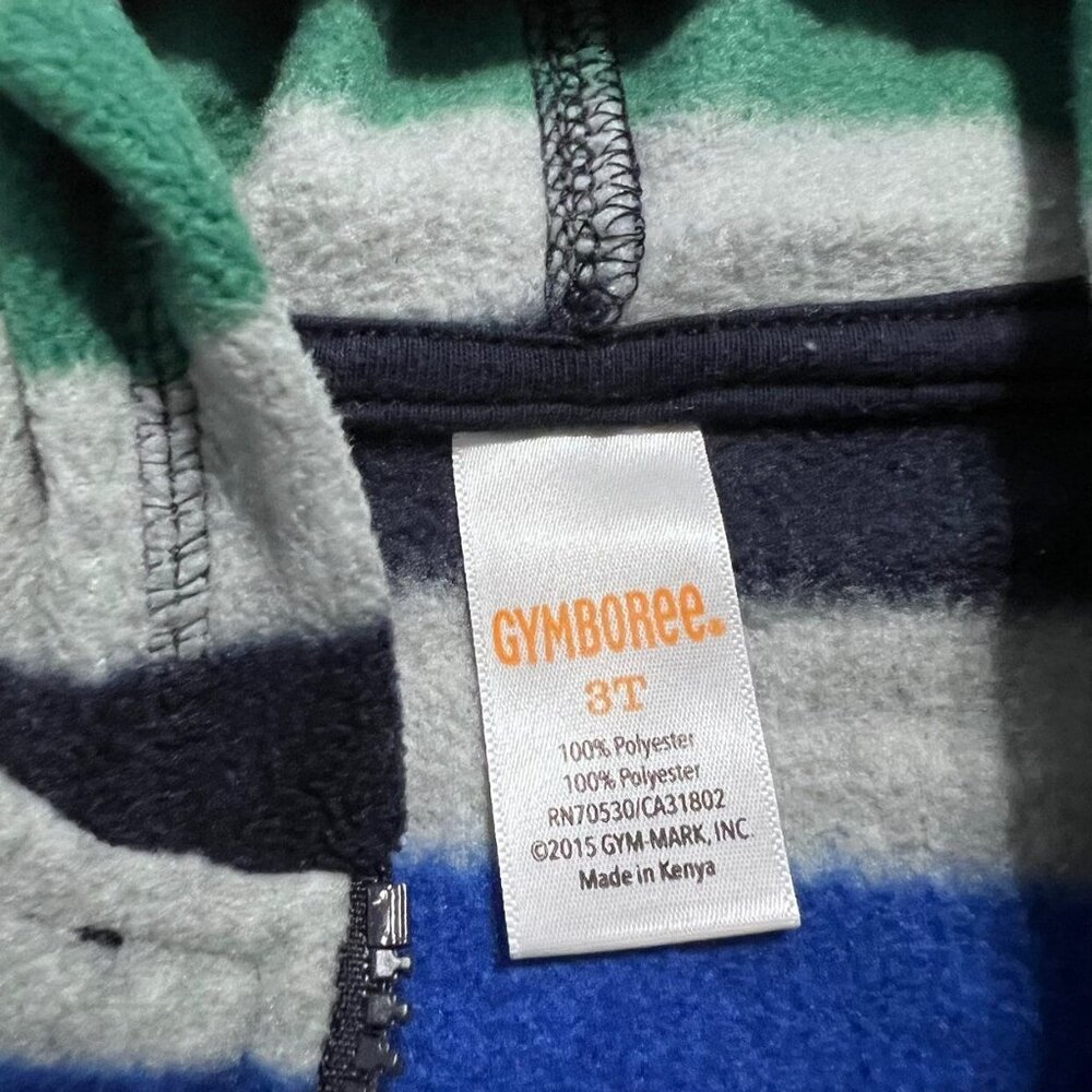 Gymboree 3T Striped Fleece Hoodie - Picture 4 of 4
